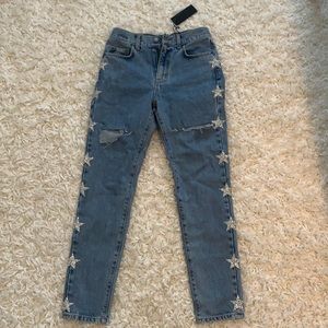 NWT Carmar sequin star jeans size 26
